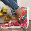 Women's Casual Large Flower Flat Canvas Shoes 54019431S