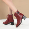 Women's Fashion Casual Lace-Up Chunky Heel Short Boots 50652105S