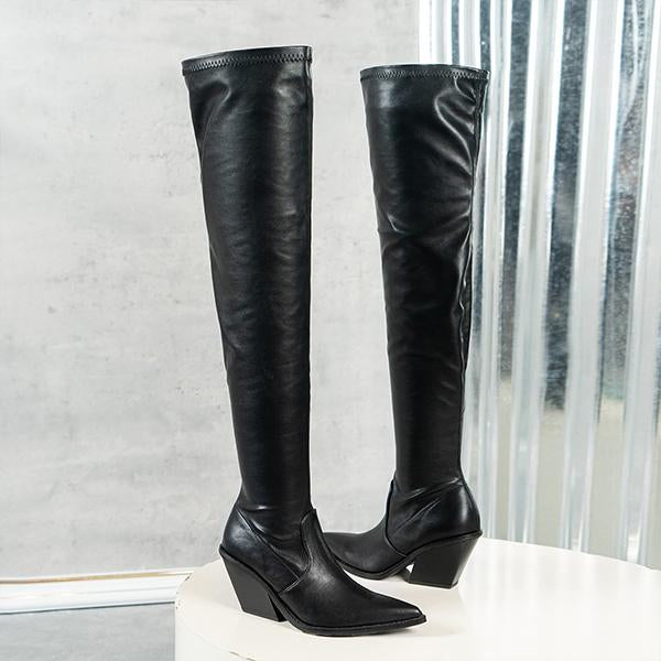 Women's Fashion Pointed Elastic Over-the-Knee Boots 65329753S