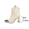 Women's Fashion Pointed Toe Chunky Heel Ankle Boots 52351338S