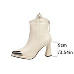 Women's Fashion Pointed Toe Chunky Heel Ankle Boots 52351338S