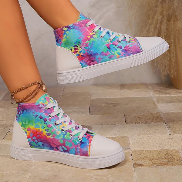 Women's Casual Graffiti High Top Canvas Shoes 72158264S