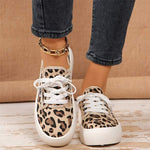 Women's Leopard Print Casual Canvas Shoes 88286893C