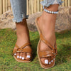 Women's Metal Ring Slingback Flat Sandals 88288419C