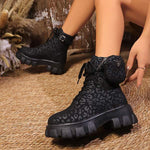 Women's Platform Leopard Print Ankle Boots 75818278C