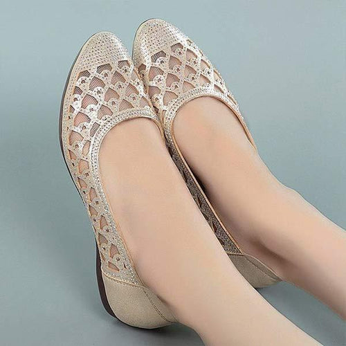 Women's Flat Pointed Toe Mesh Ballet Flats 03208932C