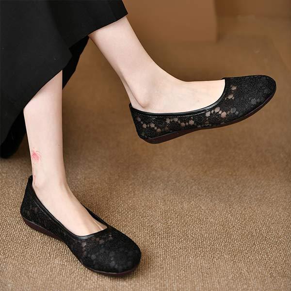 Women's Mesh Lace Flat Shoes 85895585C