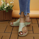 Women's Toe Ring Cutout Wedge Slide Sandals 76148863C