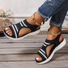 Women's Fashionable Soft Fly Knit Breathable Flat Sandals 08483536C