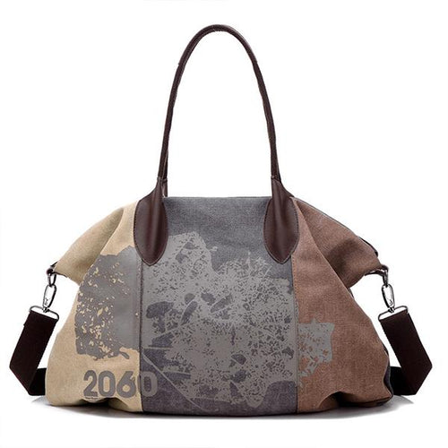 Women's Fashion Graffiti Retro Print Canvas Bag 57635771S