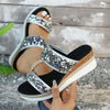 Women's Comfortable Platform Open-Toe Slide Sandals with Shiny Sequins 71388800C