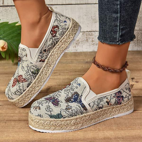 Women's Round Toe Printed Casual Shoes 21954974C