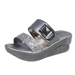 Women's Casual Sequined Wedge Slippers 38324276S