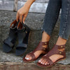 Women's Flat Zipper Peep Toe Sandals 41891232C