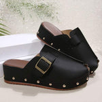 Women's Open Toe Studded Wedge Slippers 24336279C