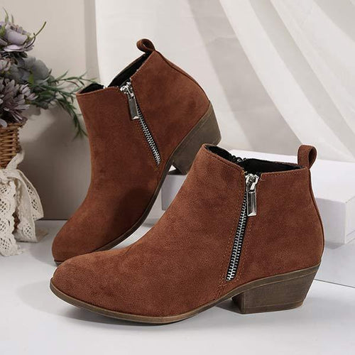 Women's Chunky Heel Side-Zip Ankle Boots 52876926C