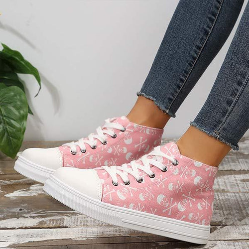 Women's Round Toe Lace-Up Casual Shoes 76321700C