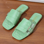 Women's Clear Buckle Flat Sandals 55210431C