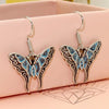 Painted Vintage Butterfly Thai Silver Earrings 50603966C