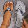 Women's Flat Rhinestone Thong Sandals 00687170C