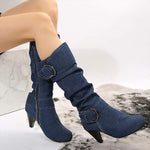 Women's High Boots with Belt Buckle 04236610C