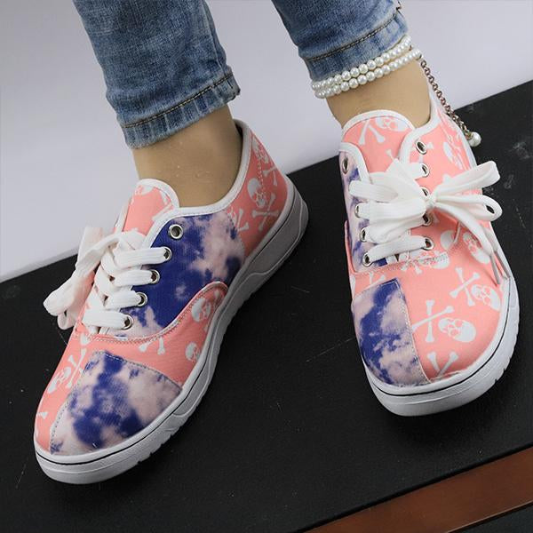 Women's Casual Breathable Skull Canvas Shoes 71558083S