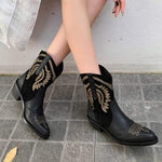 Women's Western Embroidered Fashion Ankle Boots 42129594C