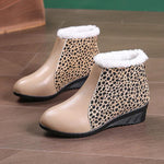 Women's Casual Wedge Leopard Ankle Boots 57686227S