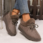 Women's Thick-Sole Lace-Up Plush Lined Winter Shoes 19818527C