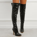 Women's Zipper Pointed Toe Stiletto Over the Knee Boots 49903151C