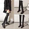 Women's Flat Elastic Fleece-Lined Over-the-Knee Boots 12704330C