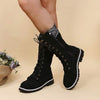 Women's Casual Knit-Cuff Martin Boots 16036391C