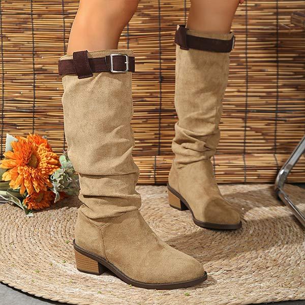 Women's Thick Heel Thigh-High Knight Boots 91300617C