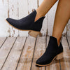 Women's Retro Solid Color Chunky Heel Ankle Boots 93888401S
