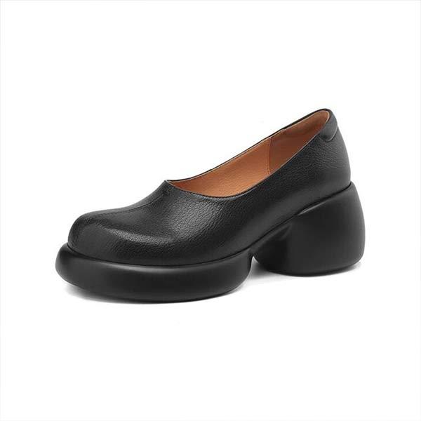 Women's Thick-Soled Lightweight Retro Loafers 77491380C