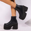 Women's Platform Block Heel Ankle Boots 13228395C