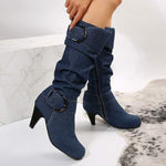 Women's High Boots with Belt Buckle 04236610C