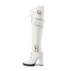 Women's Fashion Buckle Lace-Up Over-The-Knee Boots 72627014S