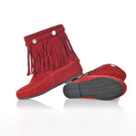 Women's Low-Heel Casual Fringed Boots 27599957C