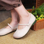 Women's Vintage Style Shallow Flat Shoes 48319285C