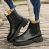 Women's Thick Sole Fashion Cigarette Bootie with Fleece Lining 18105875C