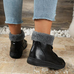 Women's Casual Plush Low Zip Snow Boots 78026057S