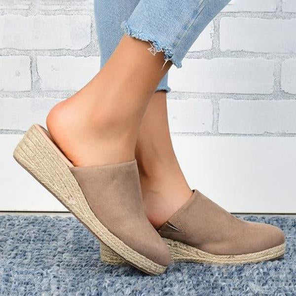 Women's Thick Bottom Casual Wedge Half Slippers 70860785C