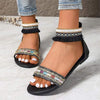 Women's Flat Back Zipper Sandals 11042532C