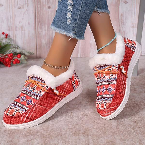 Women's Casual Fashion Color-Block Fur Shoes 28906907C