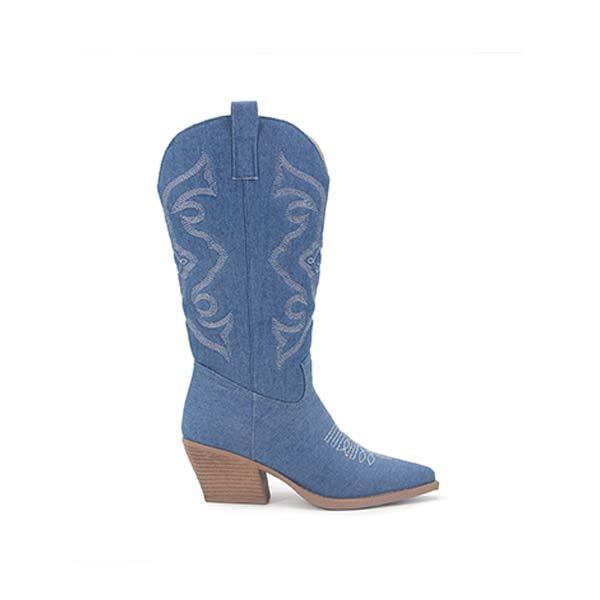 Women's Western Cowboy Chunky Heel Boots 26911785C