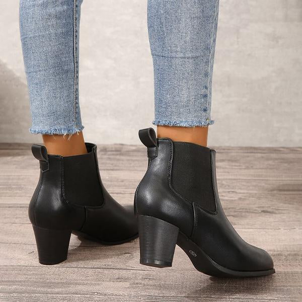 Women's Retro Chunky Heel Ankle Boots Chelsea Boots 22452470S
