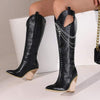 Women's Knee-High Boots with Metal Chain Decoration 13754255C