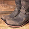 Women's Low Heel Knight Boots with Metal Buckle 00163343C