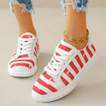 Women's Color Block Low Top Lace Up Canvas Shoes 38423889C